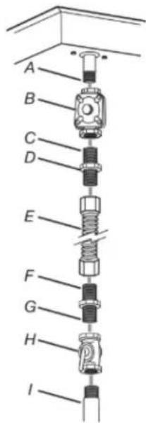 KITCHENAID KCGD506GSS - Raccordement typique par raccord flexible - 1