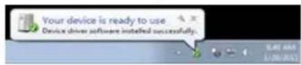 Your device is ready to use Device driven software installed successfully.