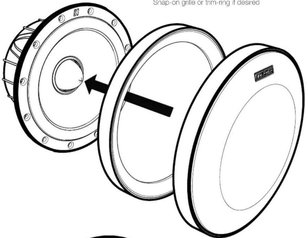 Snap-on grille or trim-ring if desired