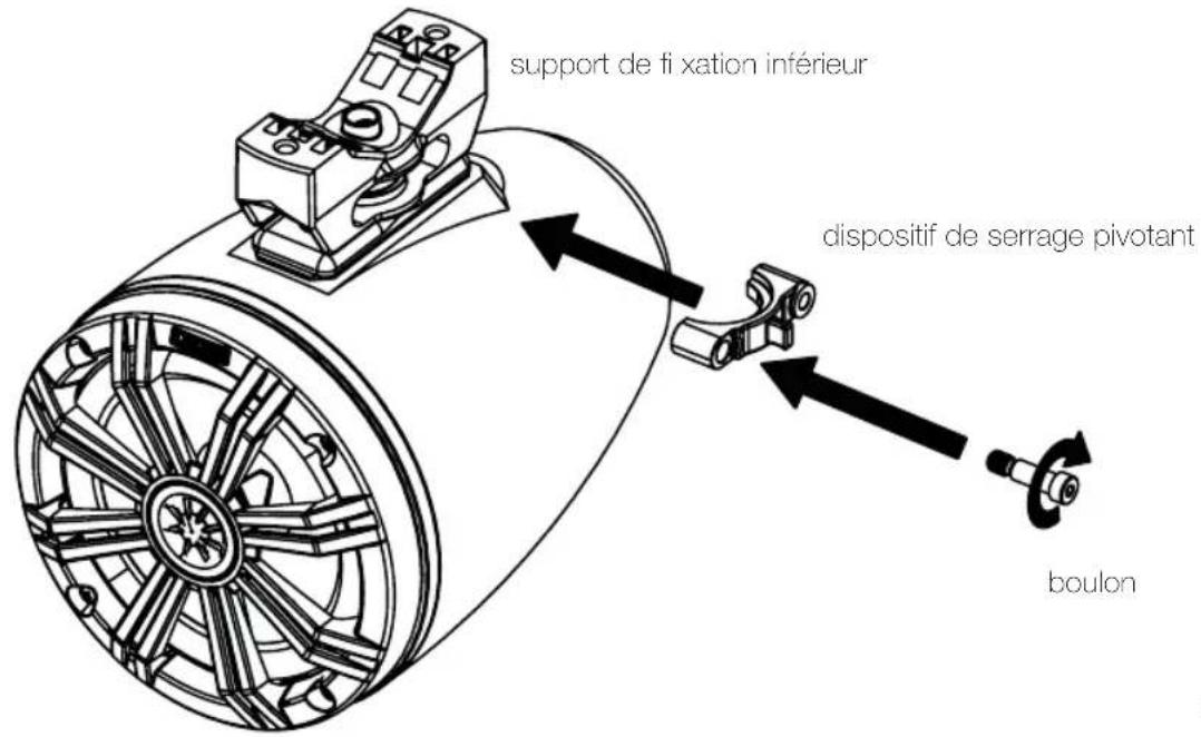 support de fixation inférieur dispositif de serrage pivotant boulon