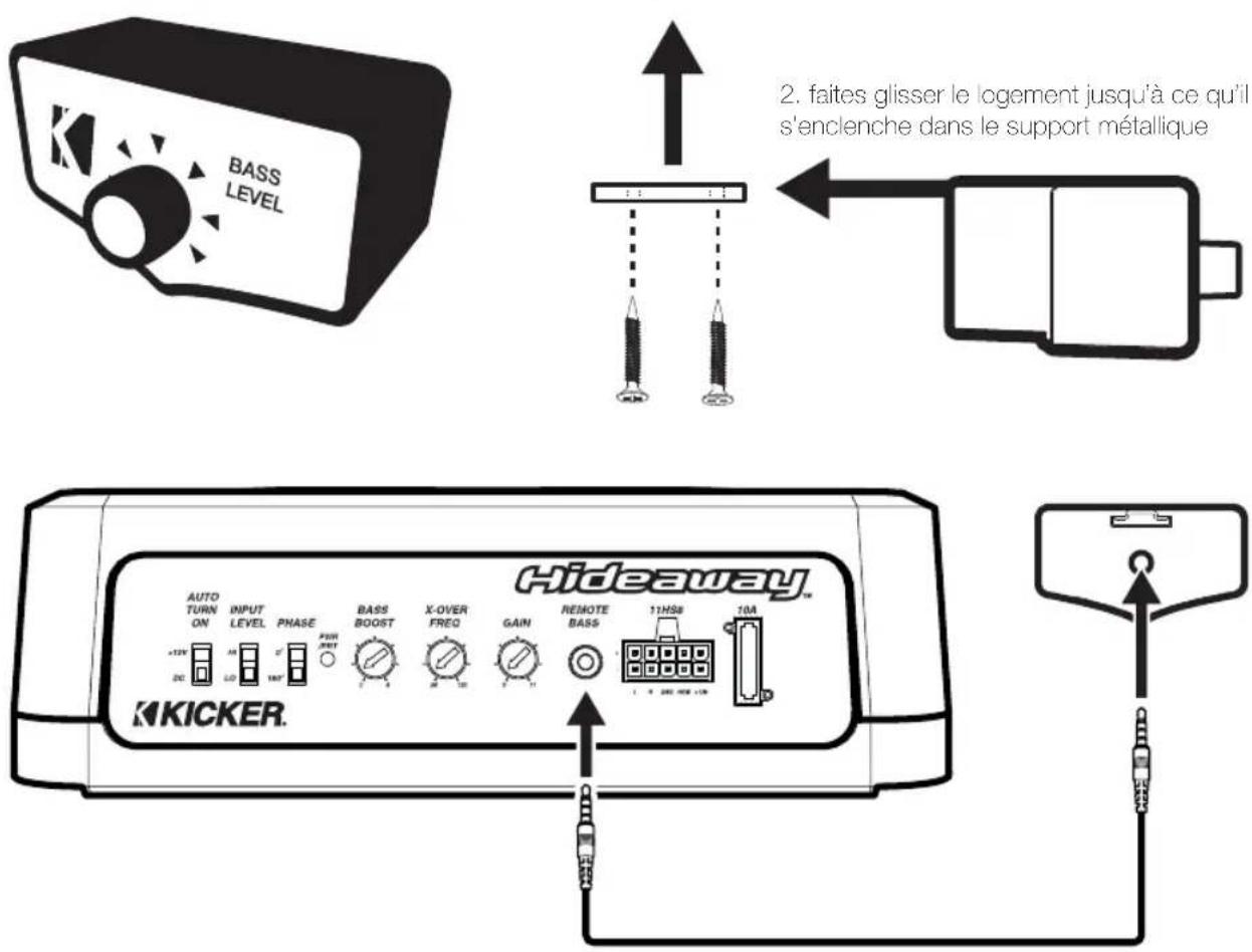 KICKER Hideaway HS8 - TÉLÉCOMMANDE DU NIVEAU DES GRAVES INSTALLATION - 1