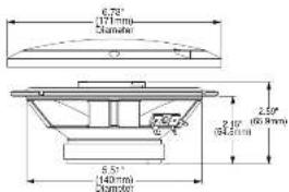 6.70" (171 mm) Diameter 2.50" (60.8 mm) 2.10" (94.2 mm) 6.50" (140 mm) Diameter