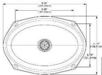 9.25° (244.2mm) 6.40 (164.7mm) 6.25° (164.5mm) 4.75° (121.3mm)