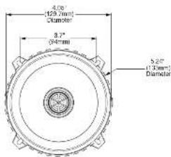4.0" (129.7mm) Diameter 8.7" (94.8mm) 5.2" (13mm) Diameter