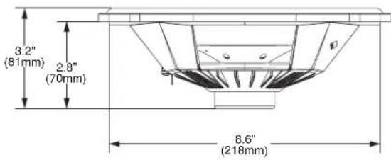 3.2" (81mm) 2.8" (70mm) 8.6" (218mm)