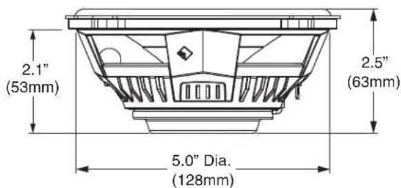 2.1" (53mm) 2.5" (63mm) 5.0" Dia. (128mm)