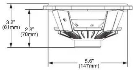 3.2" (81mm) 2.8" (70mm) 5.6" (147mm)