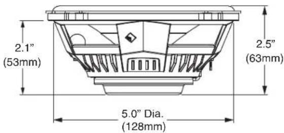 2.1" (53mm) 2.5" (63mm) 5.0" Dia. (128mm)