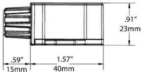 .91" 23mm .59" 15mm 1.57" 40mm