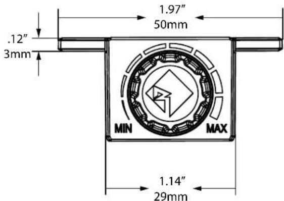 .12" 3mm 1.97" 50mm MIN MAX 1.14" 29mm