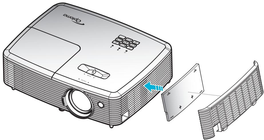 OPTOMA HD27LV - Installer et nettoyer le filtre à poussière - 1