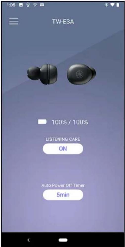 TW-E3A 100% / 100% LISTENING CARE ON Auto Power Off Timer 5min