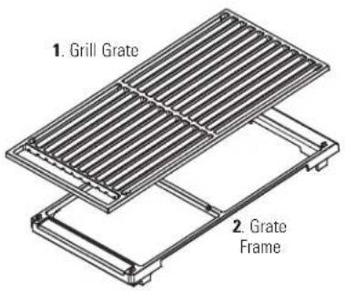 1. Grill Grate 2. Grate Frame