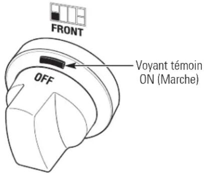 FRONT OFF Voyant témoin ON (Marche)