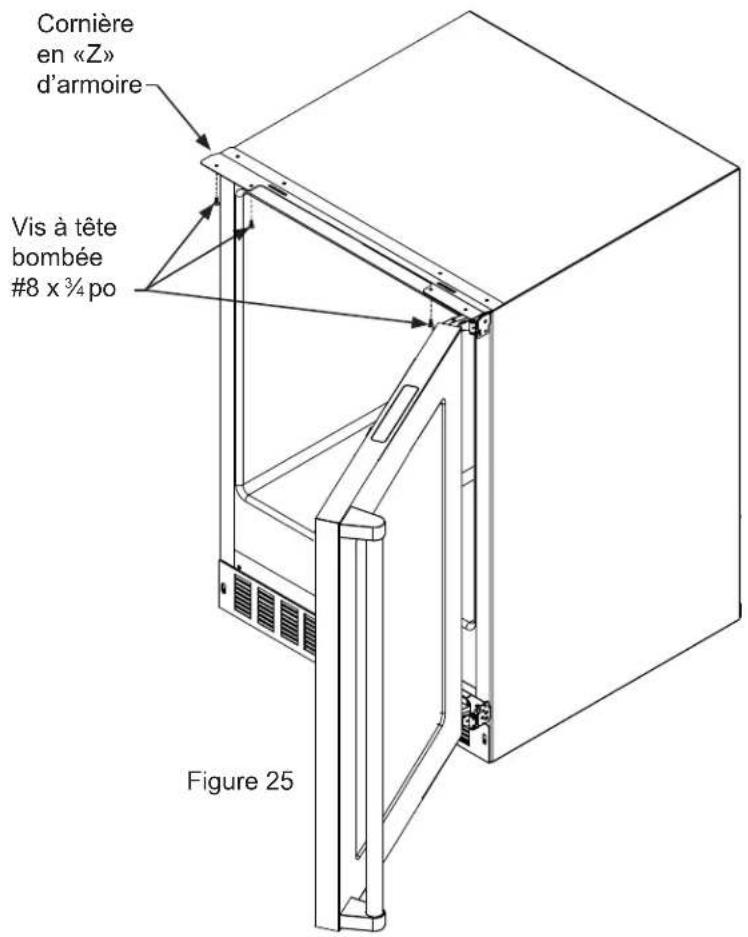 Cornière en «Z» d'armoire Vis à tête bombée #8 x 3/4 po Figure 25