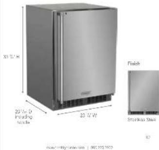 35 V/1" H 20 V/1" D Froasting handle 25 V/1" W Finish Steakholder Steel 62 house-Kit Refrigerator Unit ( 900 200 1800)