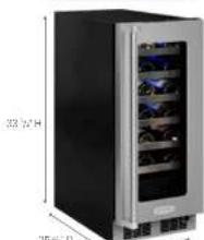 Marvel ML15CPG2RS - 15" Marvel Professional High-Efficiency Single Zone Wine Refrigerator - 4