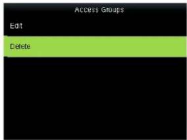Access Groups Edit Delete