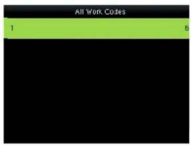 All Work Codes 1 6