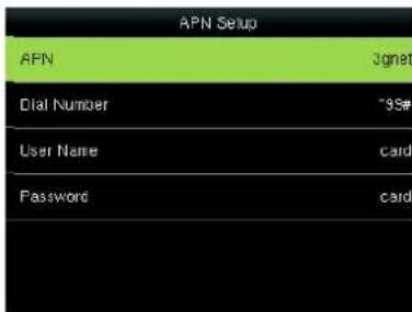 APN Setup APN 3gnet Dial Number "9S# User Name card Password card