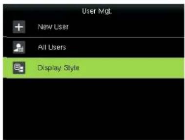 User Mgt + New User All Users Display Style