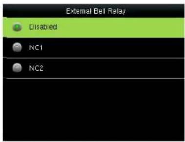 External Bell Relay Disabled NC1 NC2