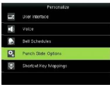 Personalize User Interface Voice Bell Schedules Punch State Options Shortcut Key Mappings