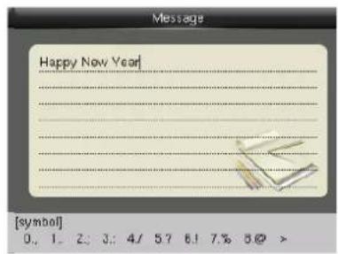 Message Happy New Year [symbol] 0, 1, 2, 3, 4/5?6!7%8@>