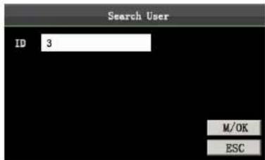 Search User ID 3 M/OK ESC