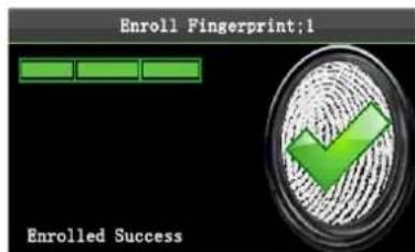 Enroll Fingerprint:1 Enrolled Success