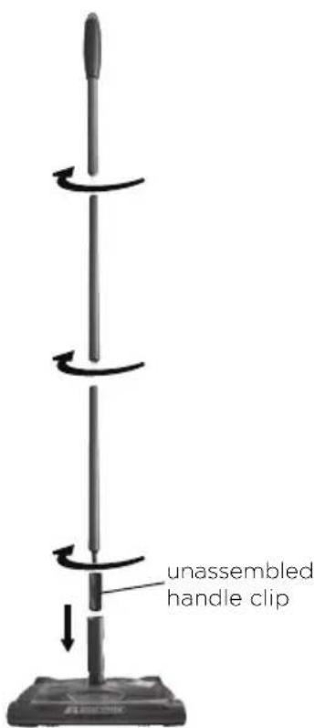 unassembled handle clip