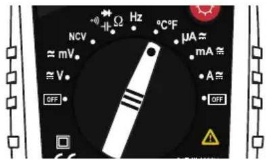 NCV ≈ mV ≈ V OFF Ω Hz °C F μA ≈ mA ≈ A ≈ OFF