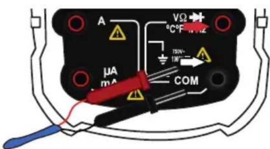 A VΩ °C 100 750N~ 100 μA mA COM