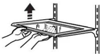 KITCHENAID KRMF606ESS - Dépose et réinstallation d'une tablette/d'un cadre de tablette : - 1