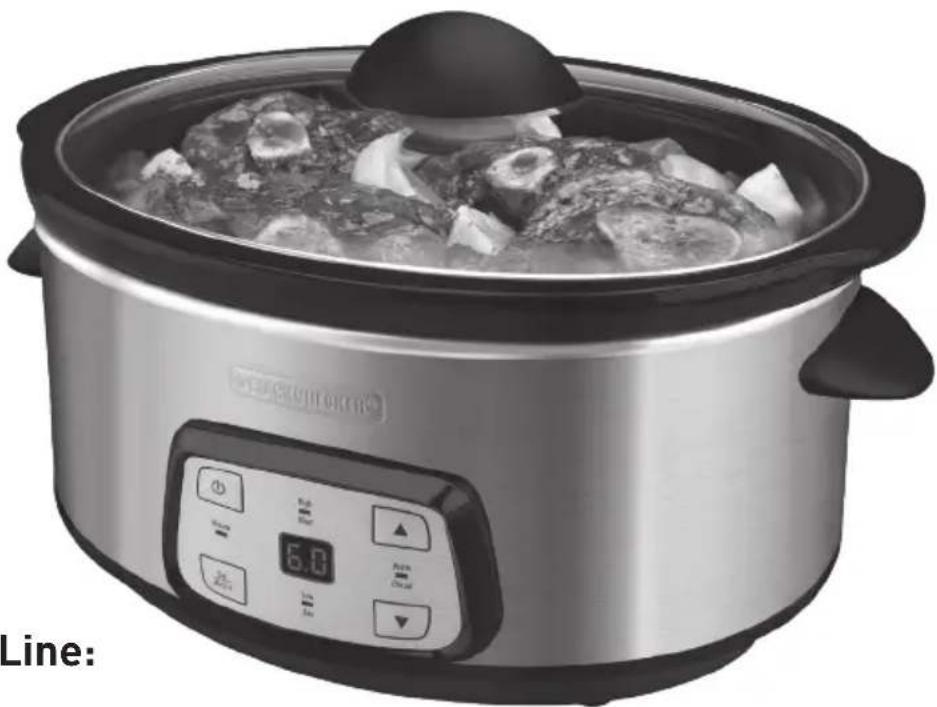 BLACK & DECKER SL6470SKT - 7-QUART DIGITAL SLOW COOKER OLLA DIGITAL DE COCCIÓN LENTA DE 6,6 LITROS DE CAPACIDAD MIJOTEUSE NUMÉRIQUE DE 6 LITRES (7 PINTES) - 1