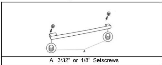 A. 3/32" or 1/8" Setscrews