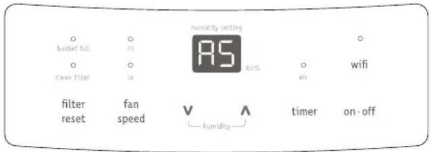 humidity setting bucket full mi clean filter le RS kirtis an wifi filter reset fan speed V A humidity timer on-off