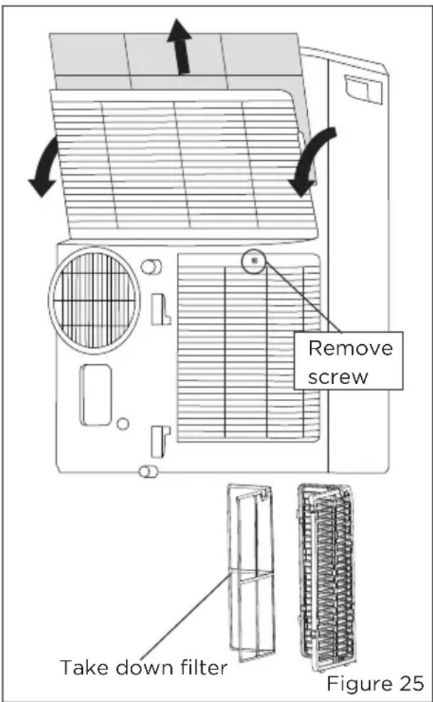 Remove screw Take down filter Figure 25