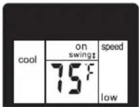 cool on swingt speed 75°F low