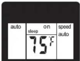 auto on speed sleep auto 75°F