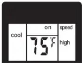 cool on 75°F speed high