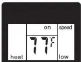on speed heat 77F low