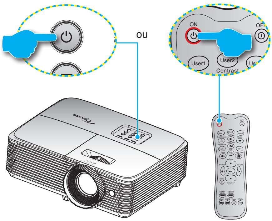 OPTOMA HD280e - Mise sous/hors tension du projecteur - 1
