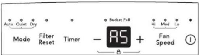 Auto Quiet Dry Mode Filter Reset Timer - Bucket Full Hi Med Lo A5 + Fan Speed ①