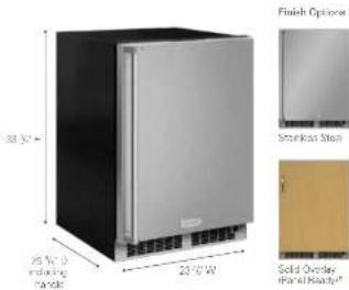 30.5"~ 35.5"~ including handle 25.0"~ Finish Options Standard Stove Solid Overlay Panel Ready*