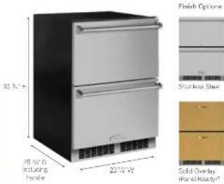 30 W 25 W/10 including handle 20 W/8 Finish Options Stainless Steel Solid Overlay (Rand Ready)