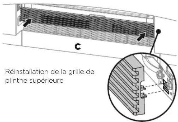 Réinstallation de la grille de plinthe supérieure