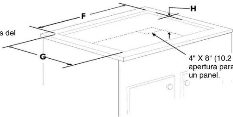 s del G F H 4" X 8" (10.2 apertura para un panel.