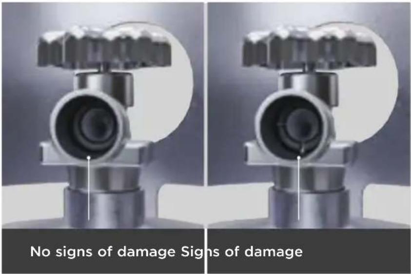 No signs of damage Signs of damage