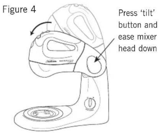 Figure 4 Press 'tilt' button and ease mixer head down